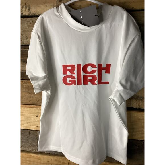 Sumwon Rich Girl White T Shirt Size Medium Women’s - Picture 2 of 5